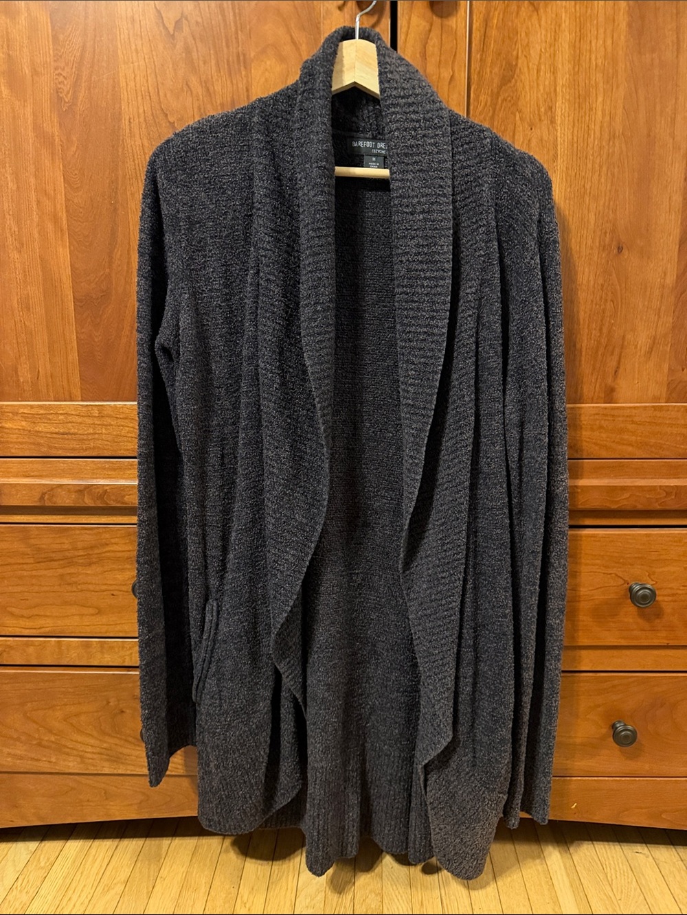 Barefoot Dreams CozyChic Cardigan Charcoal Gray Size Medium